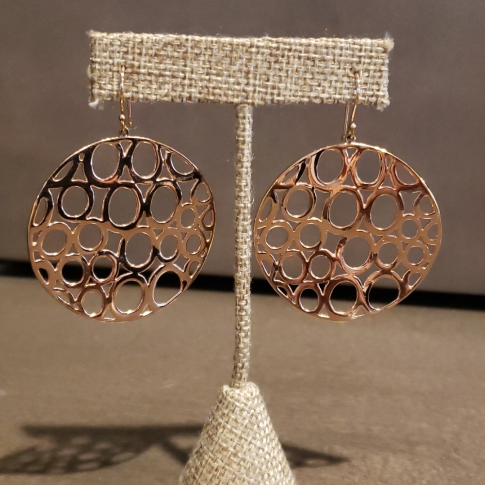 Ippolita Polished Gold Open Circle Drop Earrings